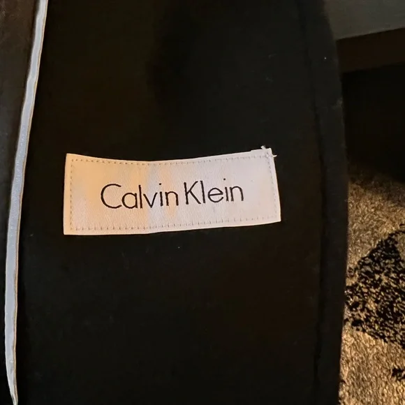 Calvin Klein Black Double-Breasted Trench Coat - Picture 7 of 9